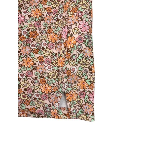 Lands End Girls Floral Polo Shirt Button Front Pink Collar Lightweight Sz S/P - Picture 4 of 7